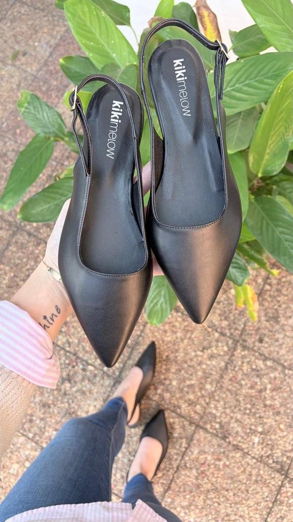 SLINGBACK NEGRO ECO CUERO K003